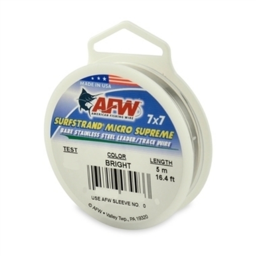 Immagine di AFW Surfstrand Micro Supreme 7x7 Stainless Leader Silver 5 mt