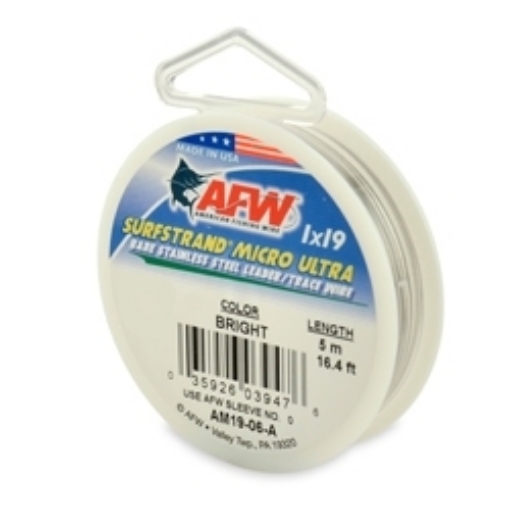Immagine di AFW Surfstrand Micro Ultra 1x19 Stainless Leader Silver 5 mt