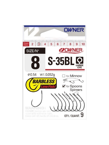 Immagine di Owner S-35BL Single Hook Barbless