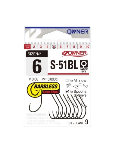 Immagine di Owner S-51BL Single Hook Barbless
